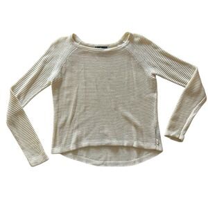 Lauren Ralph Lauren Women's Size M Cream Ivory Open Knit Sweater 100% Cotton